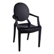 Benjara Nili Set of 4 Dining Armchairs- Oval Shape Back- Black
