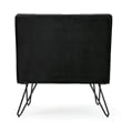 Benjara Ashley Armless Slipper Chair- Hairpin Legs- Black Button Tufted Velvet