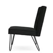 Benjara Ashley Armless Slipper Chair- Hairpin Legs- Black Button Tufted Velvet
