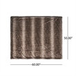 Benjara Tini 50x60 Throw Blanket- Rich Brown Faux Fur- One Sided Design