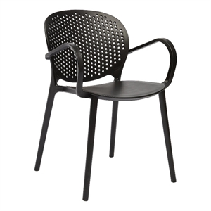 Benjara Feni 22&quot Side Dining Armchair Set of 4- Indoor Outdoor- Gray Finish