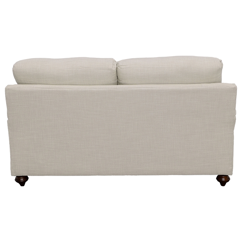 Benjara Liya 2pc Sofa and Loveseat Set- 7 Blue Pillows- Light Gray