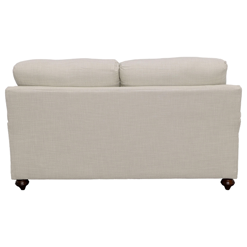 Benjara Liya 2pc Sofa and Loveseat Set- 7 Blue Pillows- Light Gray