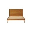 Benjara King Size Bed with Slat Panel Design- Natural Acacia Wood Finish