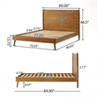 Benjara King Size Bed with Slat Panel Design- Natural Acacia Wood Finish