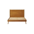 Benjara King Size Bed with Slat Panel Design- Natural Acacia Wood Finish