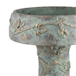 Benjara Menon Bird Bath Feeder- Decorative Designs- Green Terracotta- 20