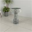 Benjara Menon Bird Bath Feeder- Decorative Designs- Green Terracotta- 20