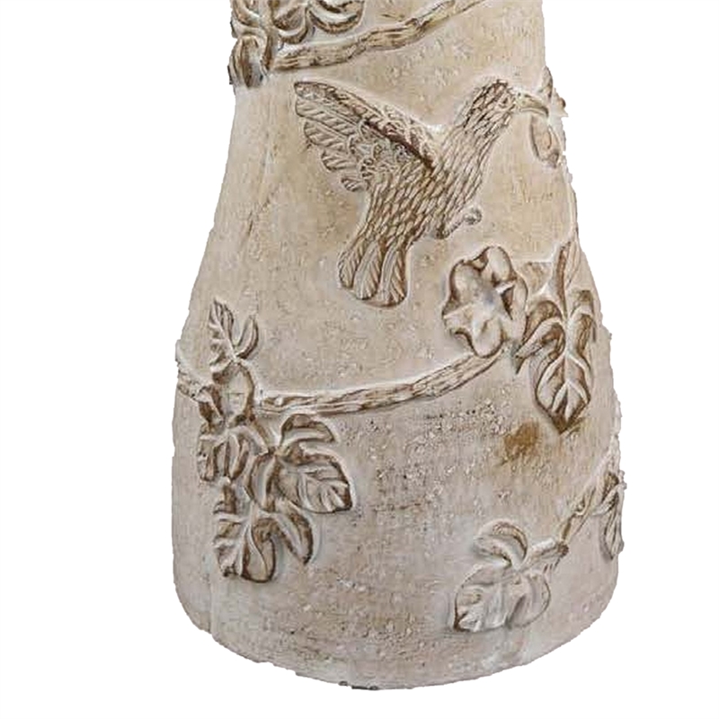 Benjara Menon Bird Bath Feeder- Decorative Designs White Terracotta- 20