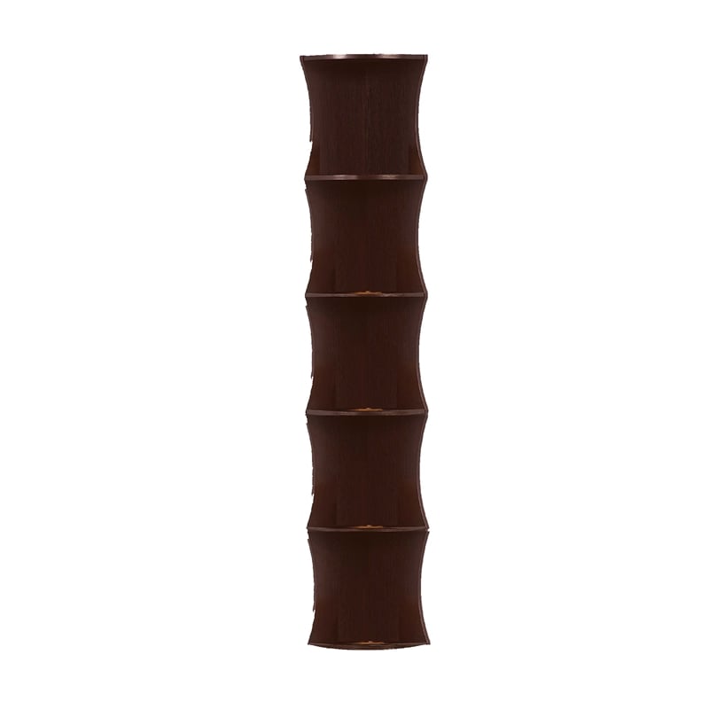 Benjara Corner Bookcase- 5 Storage Shelves- 77