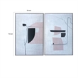 Benjara 59 x 79 Wall Art Painting Set of 2- Abstract Design- Wood- White- Black