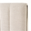 Benjara Valy Platform King Size Bed- Vertical Striped Tufted Ivory Upholstered