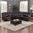 Benjara 3pc Sectional Motion Power Recliner Sofa Set- Dark Brown Faux Leather