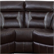 Benjara 3pc Sectional Motion Power Recliner Sofa Set- Dark Brown Faux Leather
