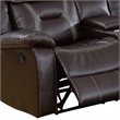 Benjara 3pc Sectional Motion Power Recliner Sofa Set- Dark Brown Faux Leather
