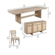 Benjara Lno 10 Piece Rectangular Dining Table Set- 8 Chairs- Sideboard- Beige