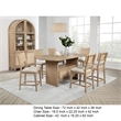 Benjara Lno 8 PC Counter Height Dining Set-6 Chairs-1 China Cabinet-Beige-Gold
