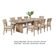 Benjara Lno 9 Piece Rectangular Dining Table Set- 8 Chairs- Beige Oak