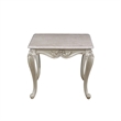 Benjara Kerra Side End Table- Beige Marble- Classic Carved Champagne 28