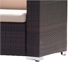 Benjara Orene Outdoor Chair Set of 2- Brown Rattan- Tan Waterproof Fabric