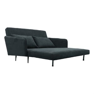Benjara 61&quot Linna Convertible Loveseat Sleeper w/ 2 Pillows - Black
