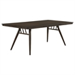 Benjara Oss 7pc Dining Table and 6 Chair Set- Fluted Apron- Gray- Walnut Brown