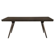 Benjara Oss 7pc Dining Table and 6 Chair Set- Fluted Apron- Gray- Walnut Brown