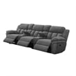 Benjara Jak Manual Recliner Sofa w/ 2 Consoles - Charcoal Gray