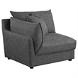 Benjara Ash 6 Piece Modular Sectional Sofa Set- L Shape- Black- 5 Pillows