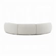 Benjara Sarah Sectional Sofa- 3 Pillows- Beige Boucle Fabric- Curved Shape