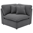 Benjara Hobo 6pc Sectional Sofa- Charcoal Gray Fabric- 10 Pillows- 120