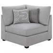 Benjara Cambia 6 Piece Modular Sectional Sofa with Ottoman- 10 Pillows- Gray