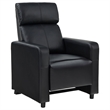 Benjara Heena Home Theater Set with 3 Manual Recliners- Black Faux Leather