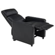 Benjara Heena Home Theater Set with 3 Manual Recliners- Black Faux Leather