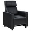 Benjara Heena Home Theater Set-4 Manual Recliners-1 Console-Black Faux Leather