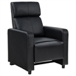 Benjara Heena Home Theater Set-4 Manual Recliners-1 Console-Black Faux Leather