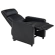 Benjara Heena Home Theater Set-4 Manual Recliners-1 Console-Black Faux Leather