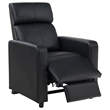 Benjara Heena Home Theater Set-4 Manual Recliners-2 Consoles-Black Faux Leather