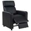 Benjara Heena Home Theater Set-4 Manual Recliners-2 Consoles-Black Faux Leather