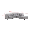 Benjara Cambia 5 Piece Modular Sectional Sofa with Ottoman- Gray- 8 Pillows