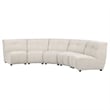 Benjara Hia 5 Piece L Shaped Modular Sectional Sofa- Tufted Ivory