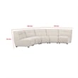 Benjara Hia 5 Piece L Shaped Modular Sectional Sofa- Tufted Ivory