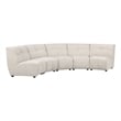Benjara Hia 5 Piece L Shaped Modular Sectional Sofa- Tufted Ivory