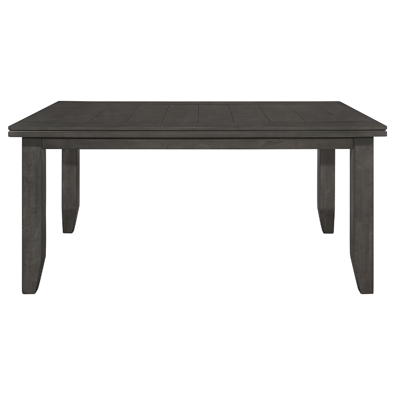 Benjara Diyi 5pc Dining Table and 4 Chairs Set w Dark Gray Seats and Ladder Back