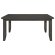 Benjara Diyi 5pc Dining Table and 4 Chairs Set w Dark Gray Seats and Ladder Back