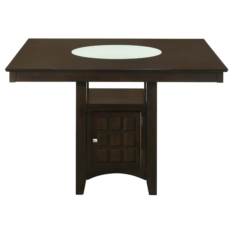 Benjara Uric Counter Height Dining Table Set w/ Wine Storage - Brown/Tan