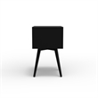 Ian Small Nightstand w 2 Drawers- Modern Black Solid Mahogany Wood