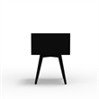 Ian Small Nightstand w 2 Drawers- Modern Black Solid Mahogany Wood