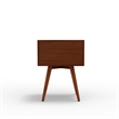 Ian Small Nightstand- 2 Drawers- Brown and White Solid Mahogany Wood