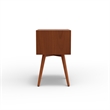 Ian Small Nightstand- 2 Drawers- Brown and White Solid Mahogany Wood